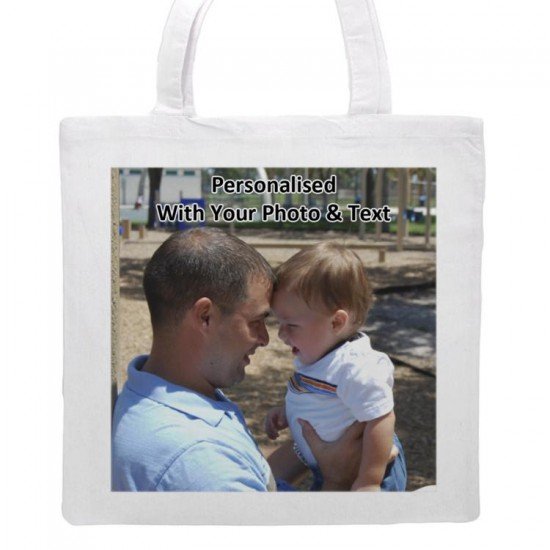 Personalised White Tote Shopping Bag - SINGLE SIDE