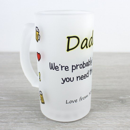 Kids Probably The Reason - Personalised Photo Beer Stein Glass