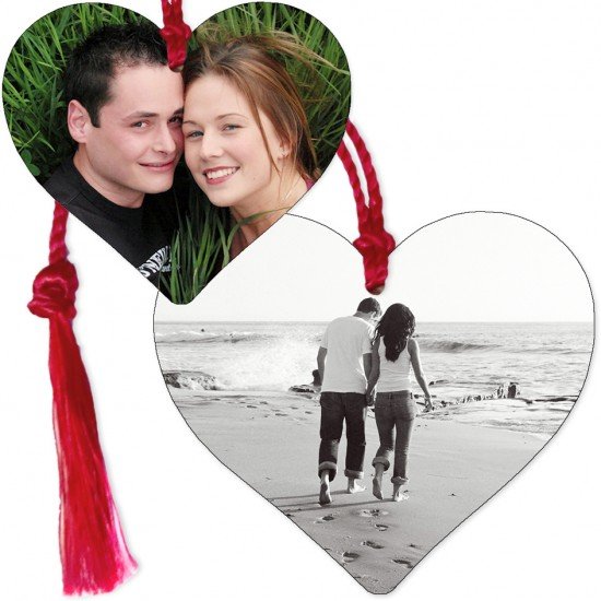 Personalised Metal Heart Photo & Text Bookmark