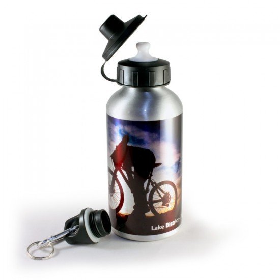 Personalised Silver Photo & Text Metal Water Bottle 500ml